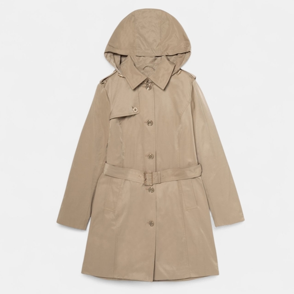 MICHAEL Michael Kors Jackets & Blazers - New Michael Kors Tan Hooded Trench Coat